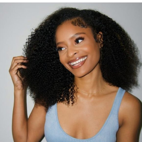 18" 140g Afro Curly / Kinky Hair Clip Ins Extensions - Picture 1 of 4